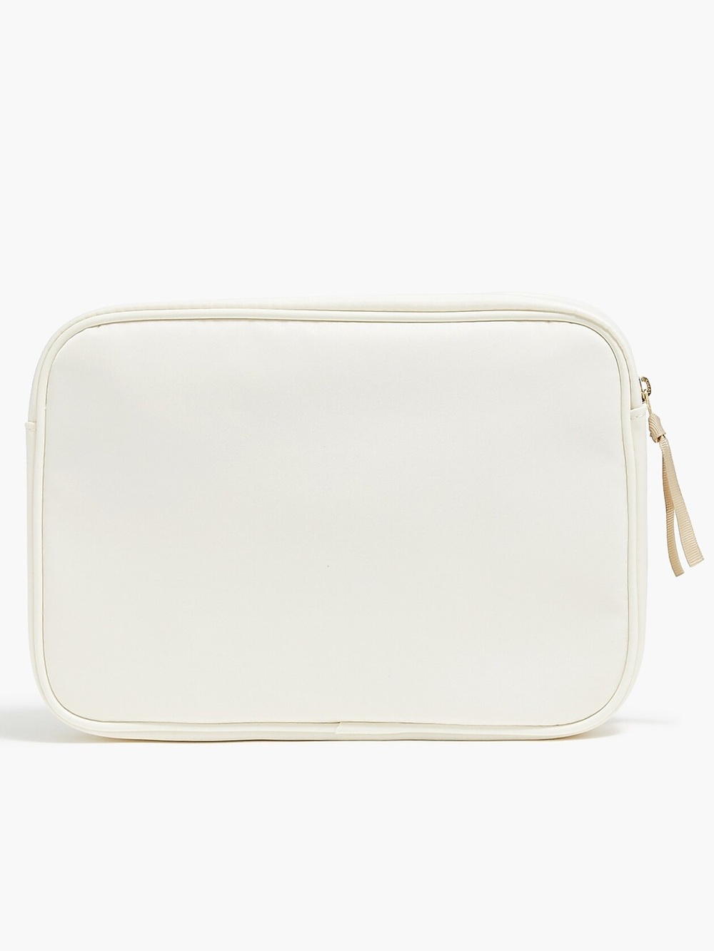 NWT J.Crew Factory Large Ivory Customizable Travel Cosmetic Toiletry Pouch Bag